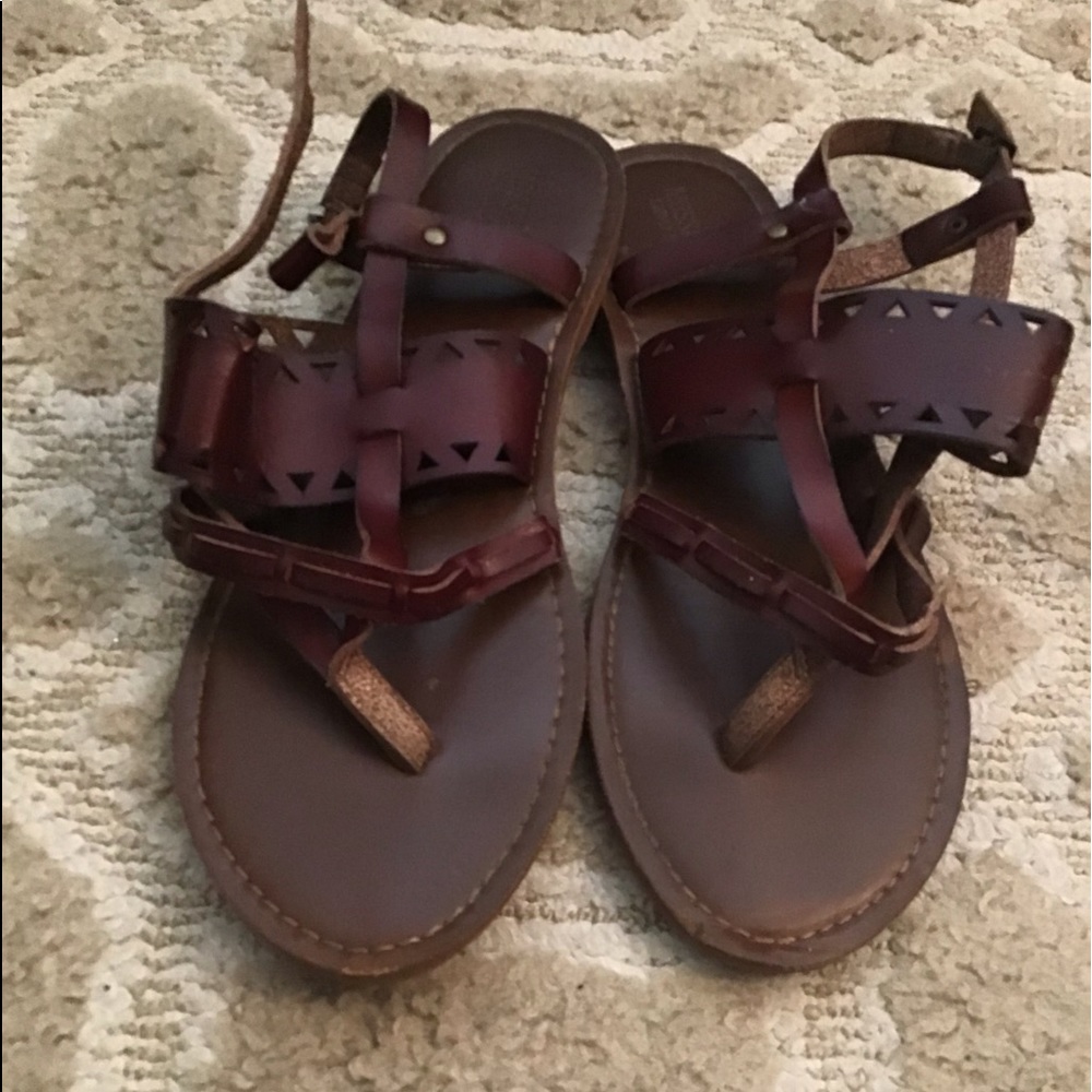 Faux leather women sandals